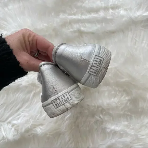 Stuart Weitzman | Women’s Silver Mesh Studded Studs Embellished Sneakers Shoes 7 - Picture 9 of 10